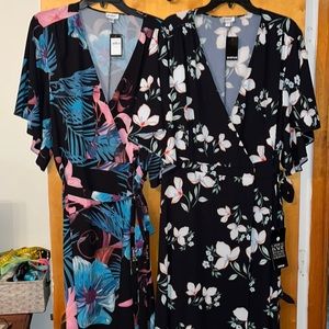 NWT avenue floral wrap dresses